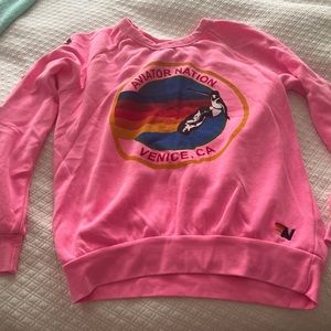 Aviator nation pink crewneck